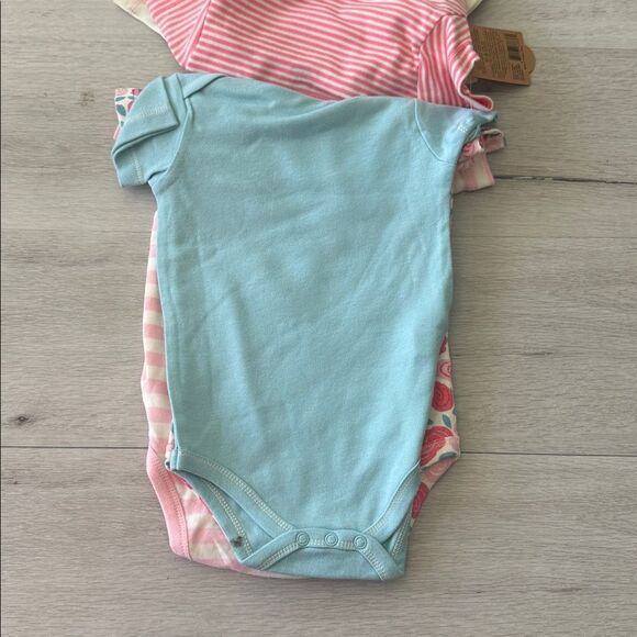 Touched By Nature Organic Cotton 5 Pc Bodysuits Rosebud 9-12 MO NWT - Picture 15 of 16